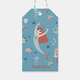 Sjöjungfru Oceanen Barns födelsedag Party Presentetikett