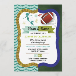 Sjöjungfru och amerikanska fotbollsflickans födels inbjudningar