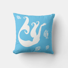 sjöjungfru och ängel Vita vid blå kuddar