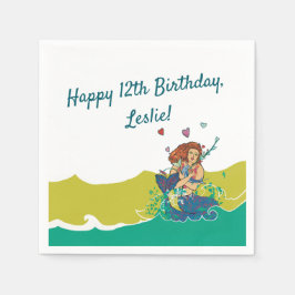 Sjöjungfru och Baby Dolphin Party Napkin Pappersservett