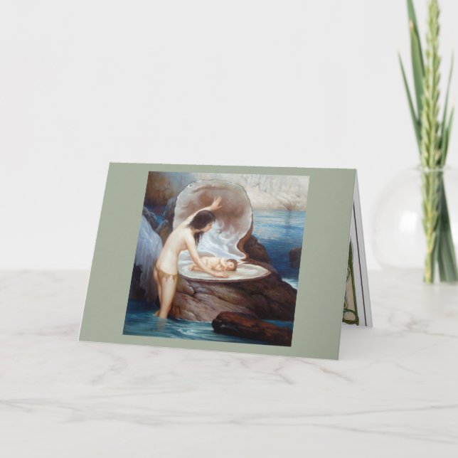 Sjöjungfru och baby kort (Framsida)