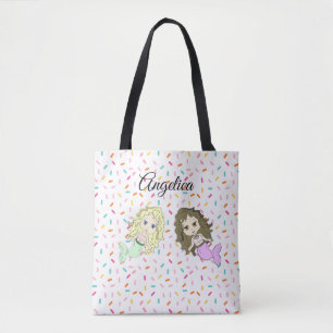 Sjöjungfru och Candy Sprinkles Personlig Tote Bag Tygkasse