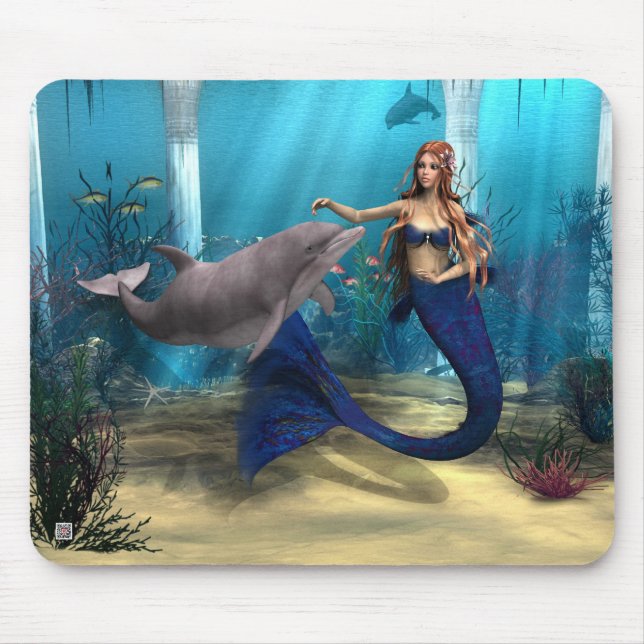 Sjöjungfru och delfin musmatta (Framsidan)