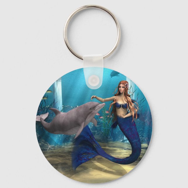 Sjöjungfru och delfin nyckelring (Framsida)