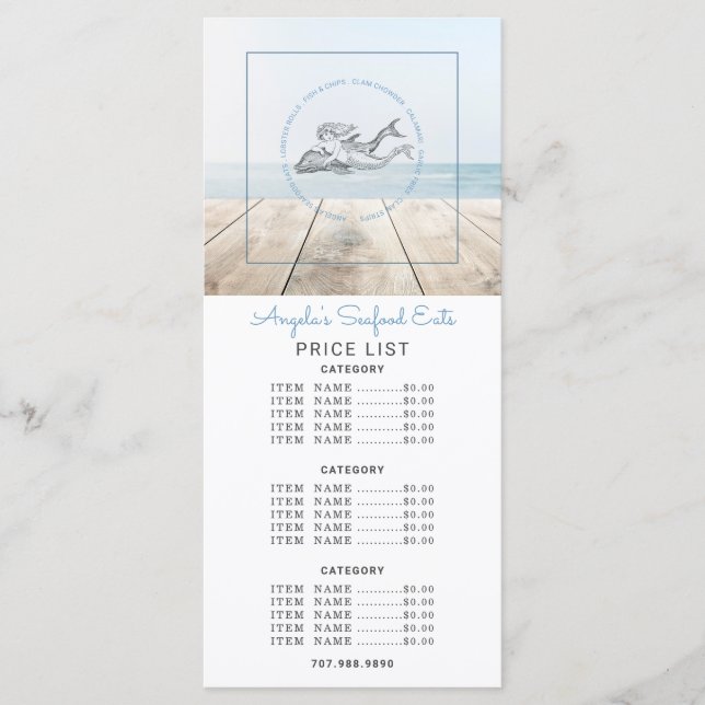 Sjöjungfru- och delfinlivsmedel meny (Framsida)