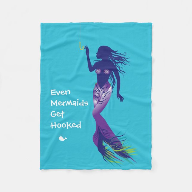 Sjöjungfru och Golden Krok Fleecefilt (Framsidan)