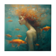 Sjöjungfru och guldfisk