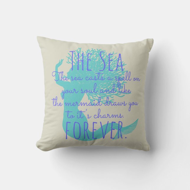 Sjöjungfru och havskvoten Nautisk kustbevakning Kudde (Framsida)