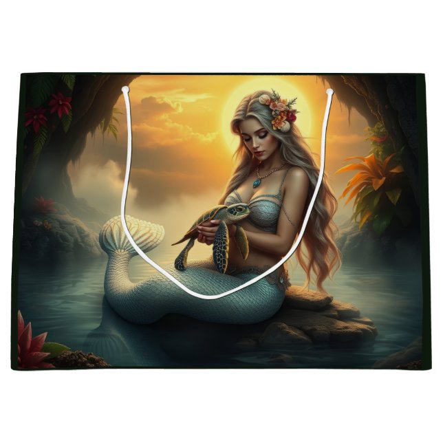 Sjöjungfru och hennes sköldpaddsvän besöker Grotto (Framsidan)