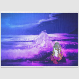 Sjöjungfru och Lila Sea Tissue and Decoupage Pappe