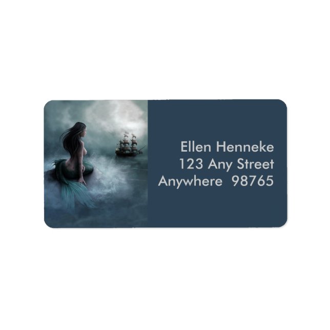 Sjöjungfru och Pirat Frakt Adressetikett (Framsidan)