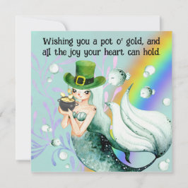 Sjöjungfru och Pot o'Guld St. Patrick's Day Card