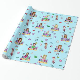 Sjöjungfru och Sea Creatures Girl's Gift Wrap Presentpapper