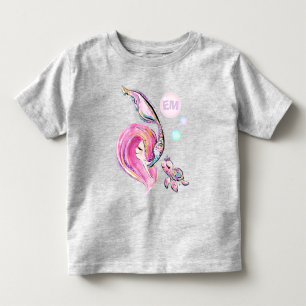 Sjöjungfru- och Sea Turtle Friends, lägg till Init T Shirt