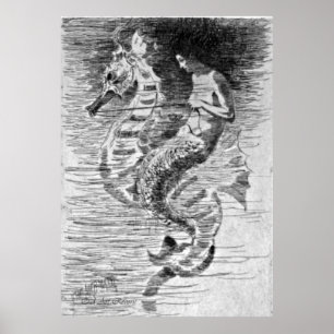 Sjöjungfru och Seahorse Poster