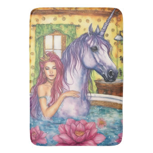 Sjöjungfru och Unicorn Bathing fantasy Badrumsmatta