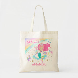 Sjöjungfru och Unicorn Tote Bag Tygkasse