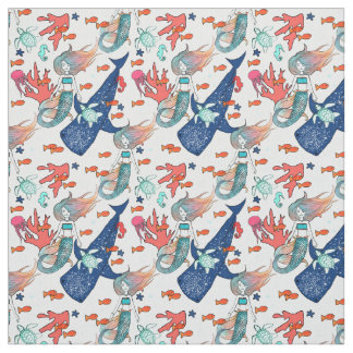 Sjöjungfru och Val-haj Tyg