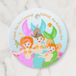 Sjöjungfru och vänner, giftig Födelsedagsfest Gåvor Etiketter