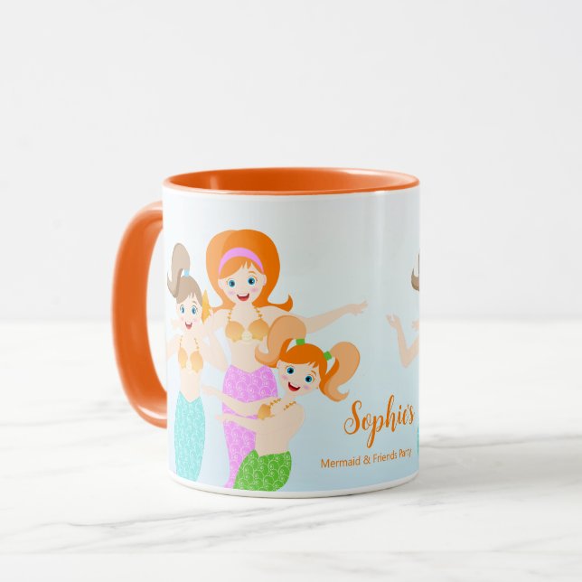 Sjöjungfru och vänner, giftig Födelsedagsfest Mugg (Framsida vänster)