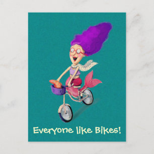 Sjöjungfru om Bike Vykort
