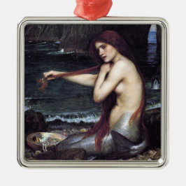 Sjöjungfru om stranden julgransprydnad metall