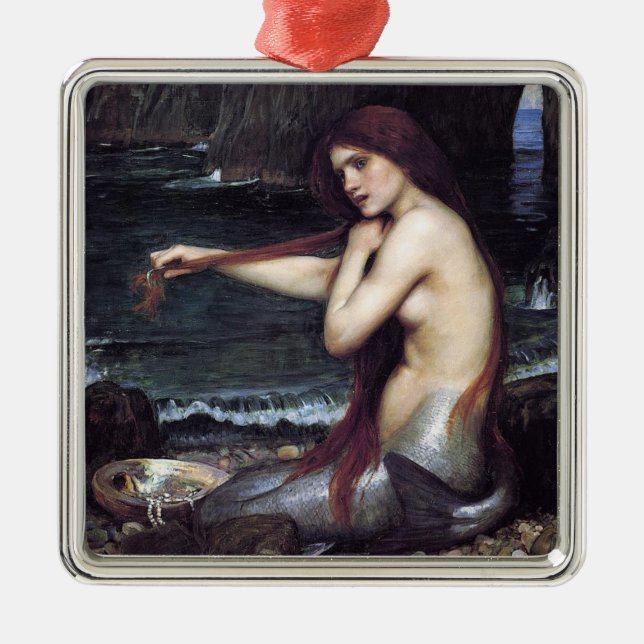 Sjöjungfru om stranden julgransprydnad metall (Framsidan)