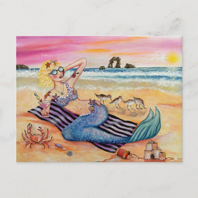 Sjöjungfru om vaccinering vykort (Framsida)