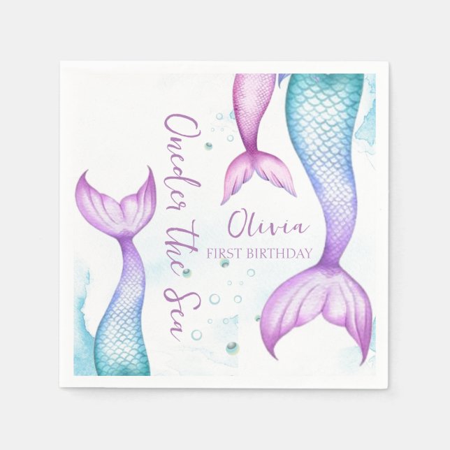 Sjöjungfru Oneder Sea Sjöjungfru Pappersservett (Framsidan)