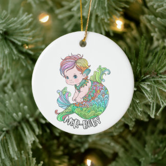Sjöjungfru Ornament - Mer-Baby (flicka)