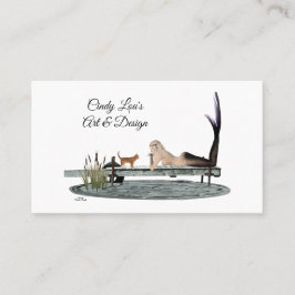 Sjöjungfru på Affärskortet Boat Dock Visitkort