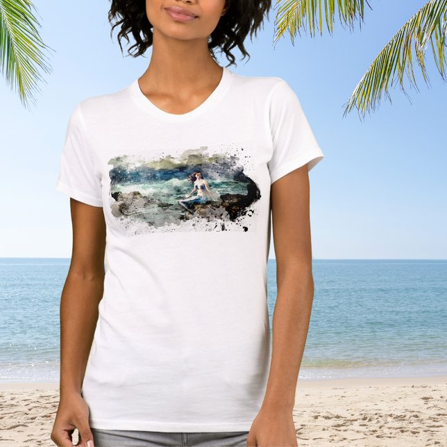 Sjöjungfru på klipporna t shirt (Skapare uppladdad)