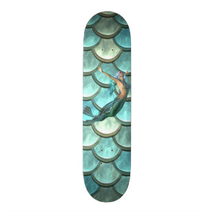 Sjöjungfru På Sjöjungfrustjärtfjäll Mini Skateboard Bräda 18,5 Cm