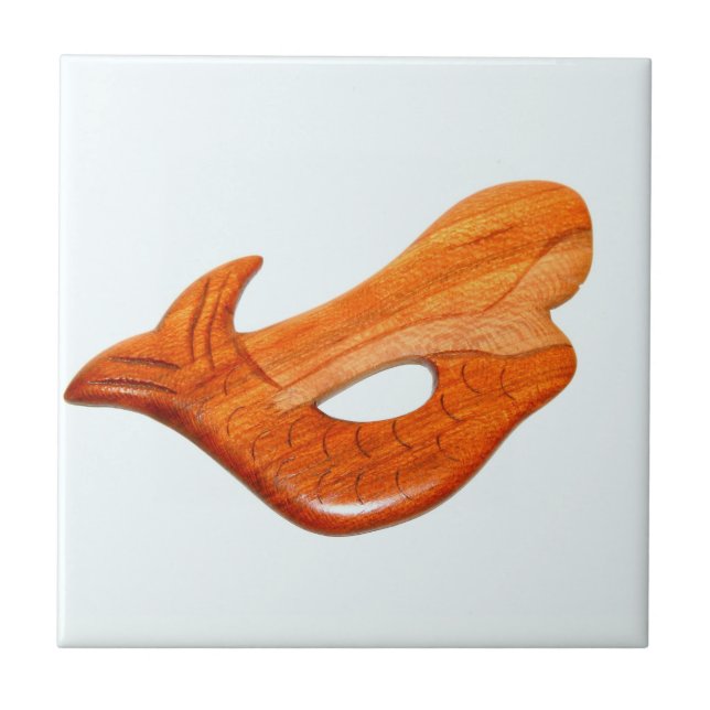 sjöjungfru på vit ruta kakelplatta (Framsidan)