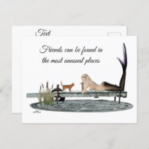 Sjöjungfru på vykort för dockningsstation