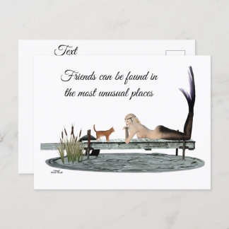 Sjöjungfru på vykort för dockningsstation