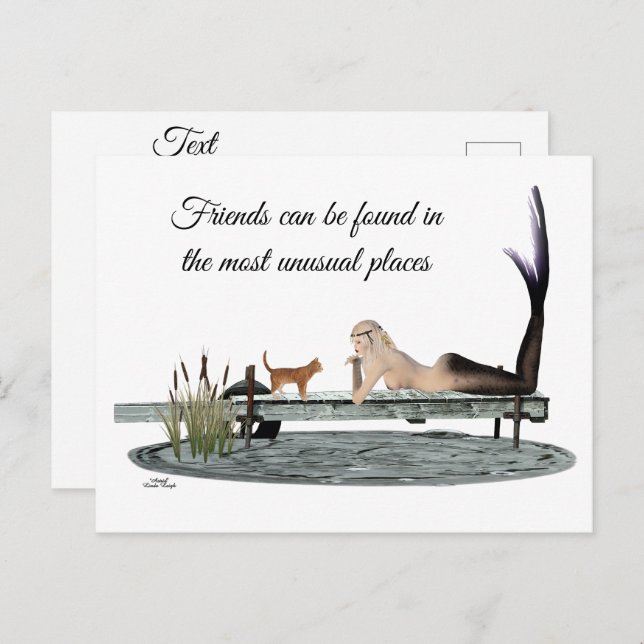 Sjöjungfru på vykort för dockningsstation (Fram/baksida)