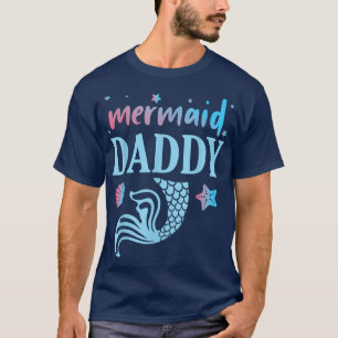Sjöjungfru Pappa Far Son Dotter Swimming Lycklig D T Shirt