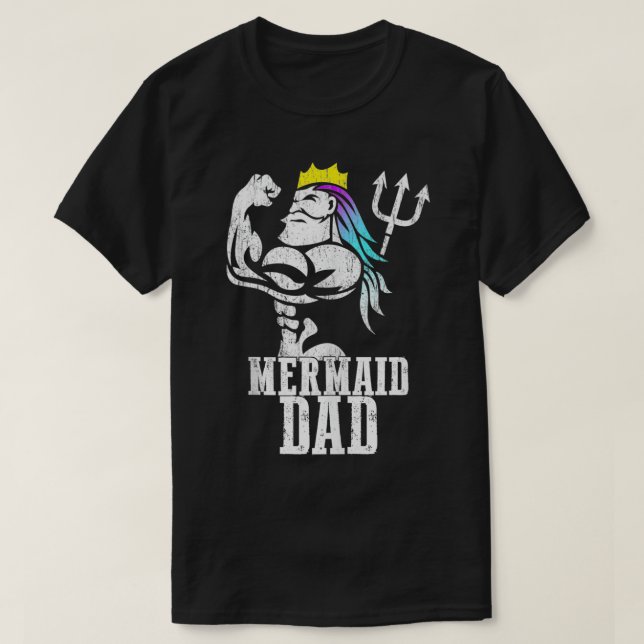 Sjöjungfru Pappa Pose Trident Merdad New Mer Pappa T Shirt (Design framsida)