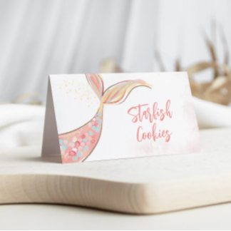 Sjöjungfru Party livsmedelsetiketter Kort