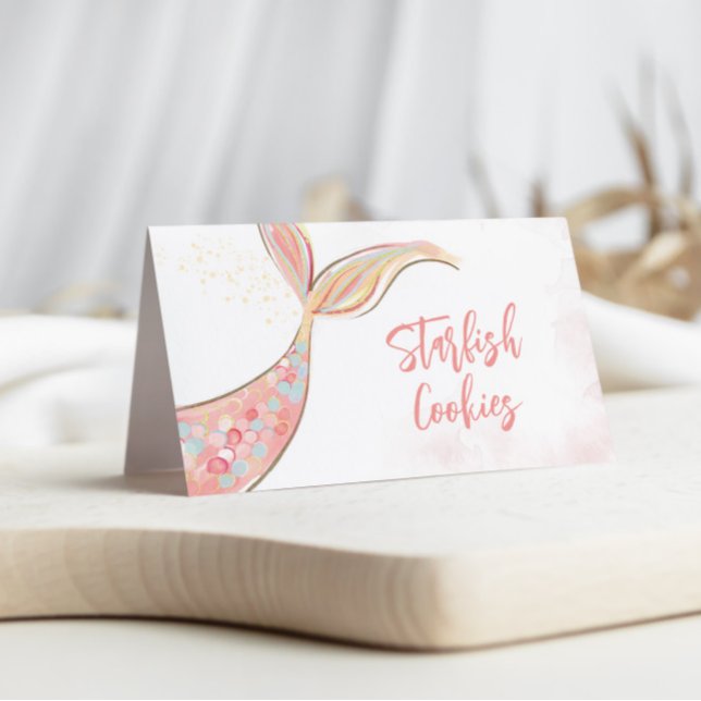 Sjöjungfru Party livsmedelsetiketter Kort (Skapare uppladdad)