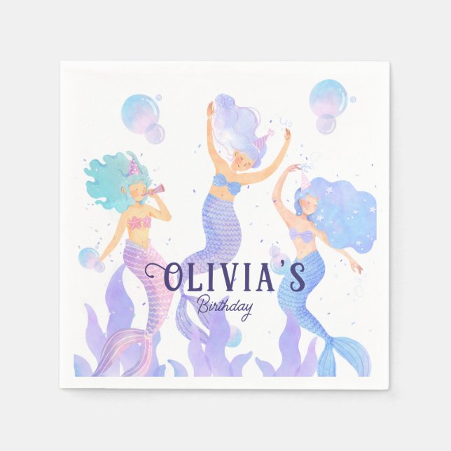 Sjöjungfru party pappersservett (Framsidan)