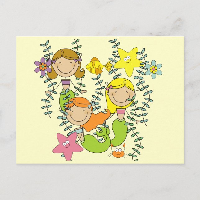 Sjöjungfru Party Vykort (Framsida)