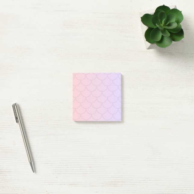 Sjöjungfru Pastel Rainbow Gradient Watercolor Mini Post-it Block (Kontor)