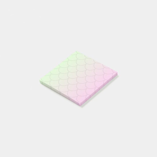 Sjöjungfru Pastel Rainbow Gradient Watercolor Mini Post-it Block (Vinklad)