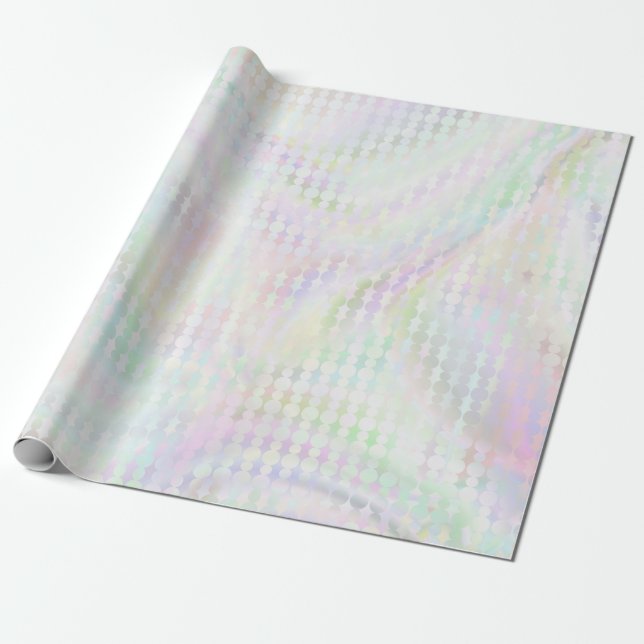 Sjöjungfru Pastel Shimmer Iridescent Multi-Färg Presentpapper (Utrullad)