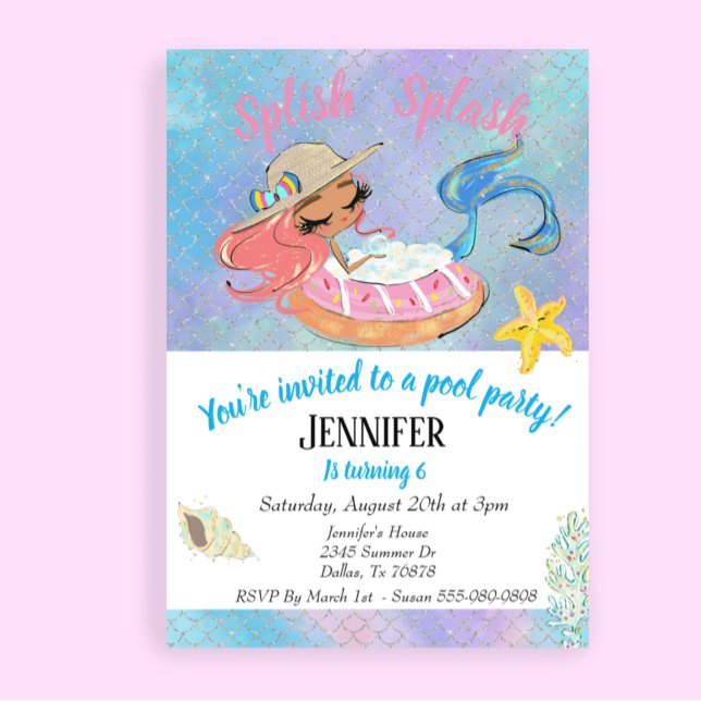 Sjöjungfru Pool Födelsedagsfest Budget Regnbåge (Skapare uppladdad)
