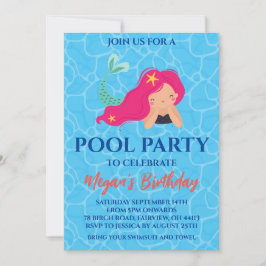 sjöjungfru poolparty inbjudan