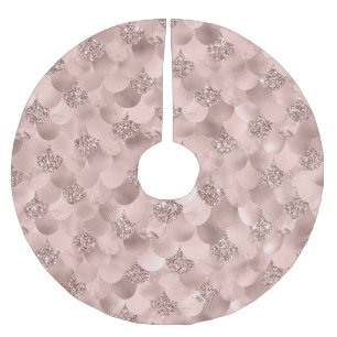 Sjöjungfru Posh Dusty Terracotta Peach Sheen Julgransmatta Borstad Polyester