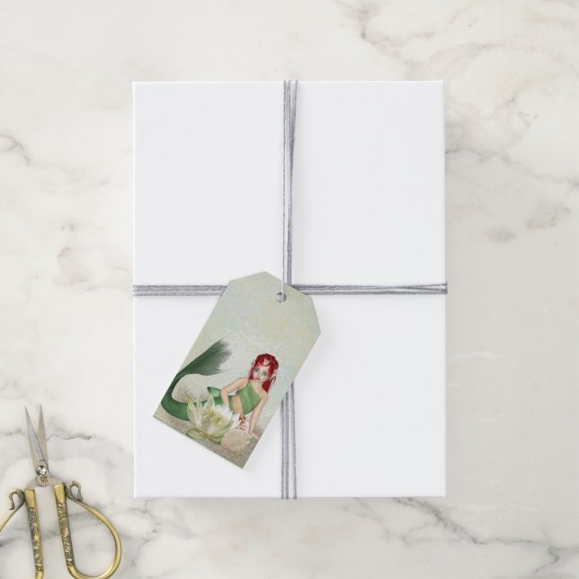 Sjöjungfru present Taks paket om 10 Presentetikett (Med Snöre)